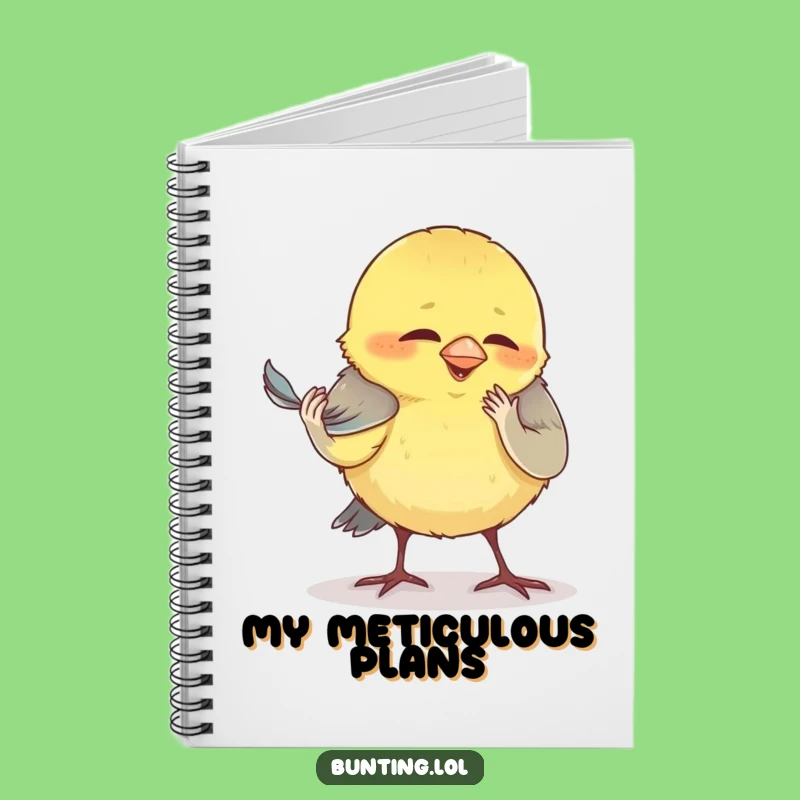Funny Preening Bunting Notebook - Jot Down Your Most Meticulous Thoughts