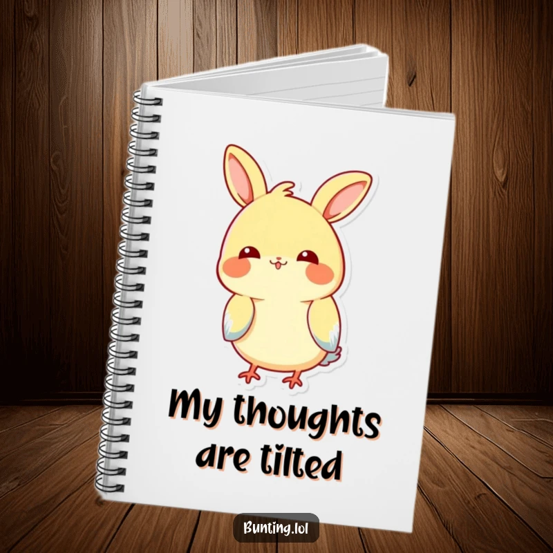 Funny Tilting Bunting Notebook: Cute bunting bird playfully tilting its head, perfect for writing funny thoughts.