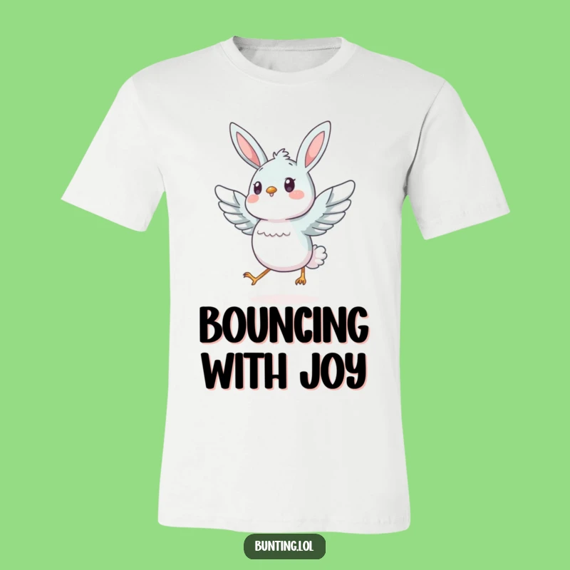 Funny Energetic Bunting Hopping T-Shirt: Lively Bird Design!