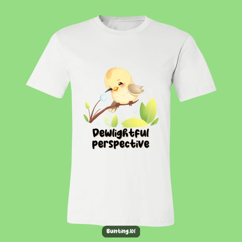 Funny Bunting Dewdrop Pecking T-Shirt - Wearable Bird Humor!