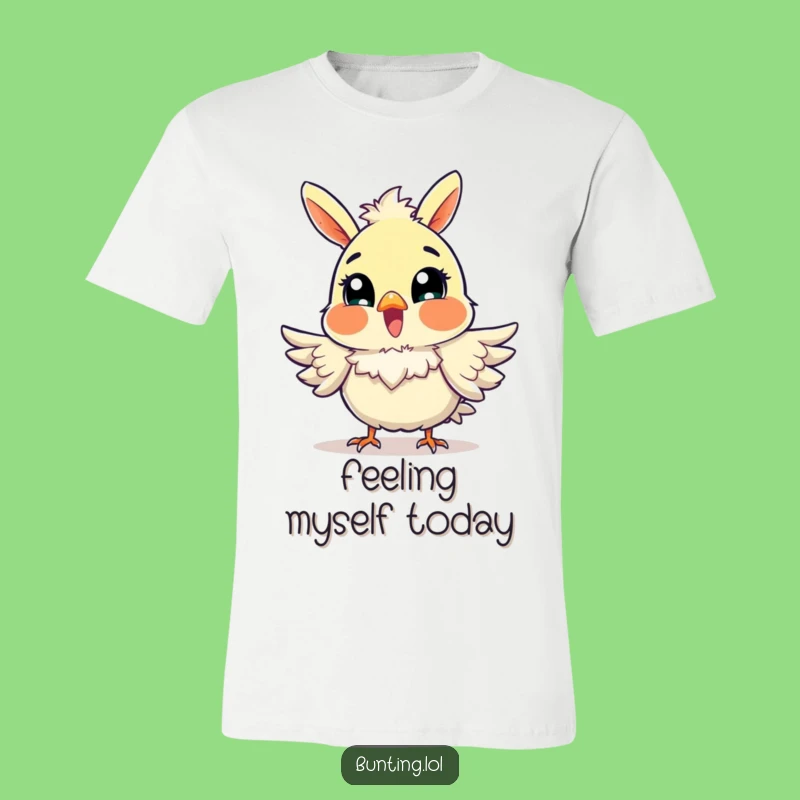 Funny Excited Bunting T-Shirt: Fluffy Feathers & Joyful Vibes Make a Perfect Funny Gift