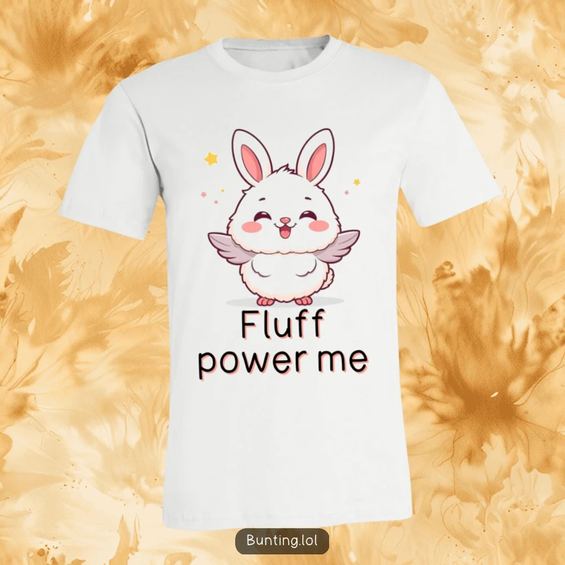 Funny bunting bird t-shirt featuring a bunting puffed up with fluffy excitement, conveying boundless energy and happiness.