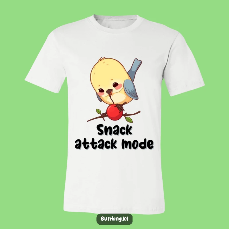 Funny Bunting Berry Pecking T-Shirt: Comical Bird Design, Perfect Gift for Bird Enthusiasts