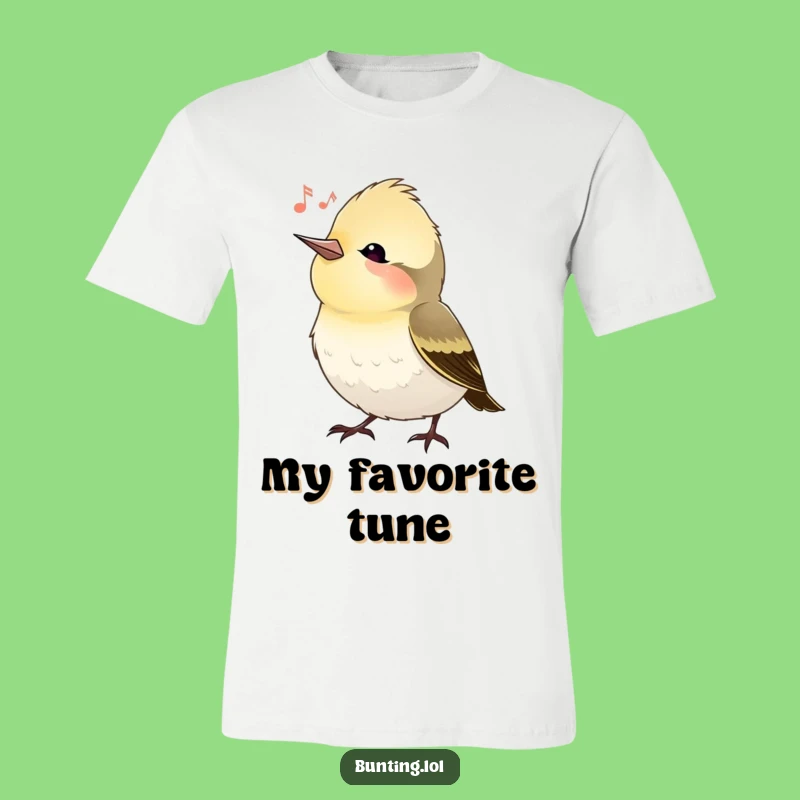 Funny Bunting Bird Head Tilt T-Shirt, Amused Avian Design for Casual Wear