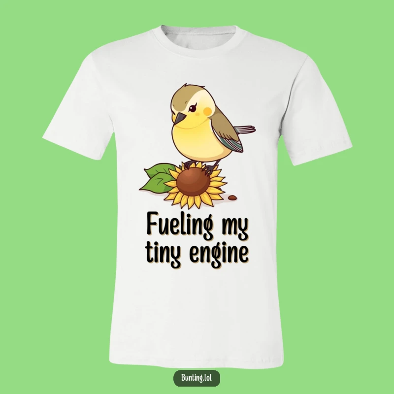 Funny Bunting Bird T-Shirt: Gusto Pecking Design, Hilarious Casual Wear!