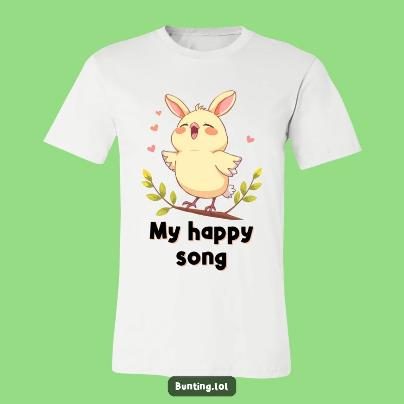 Funny Bunting Singing Joyfully T-Shirt - Hilarious Musical Bird Gift