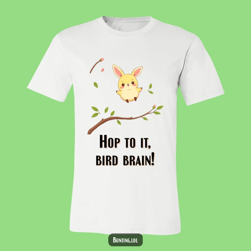 Funny Bunting Bird T-Shirt: Playful Hopper Twig Jumping Art - Ideal Funny Gift