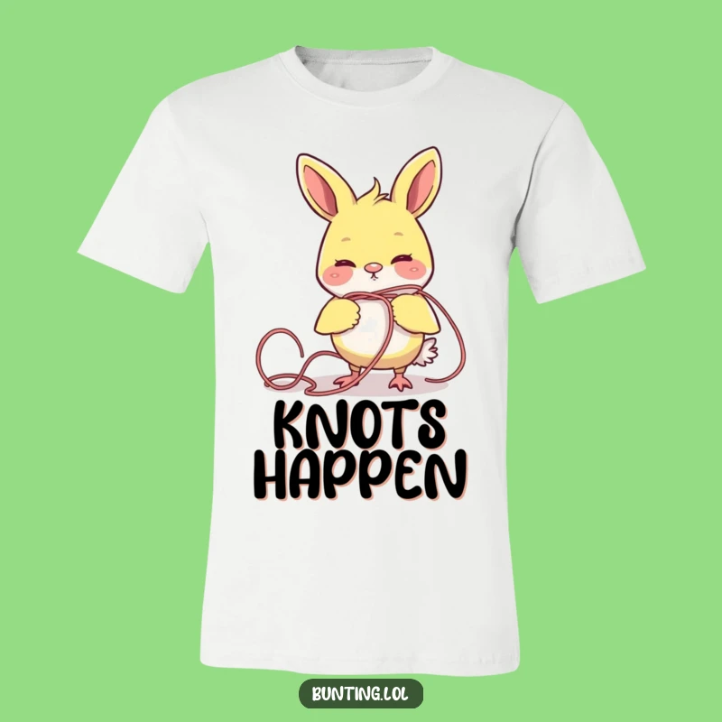 Funny Tangled Bunting Yarn T-Shirt: Comedic Bird Design!