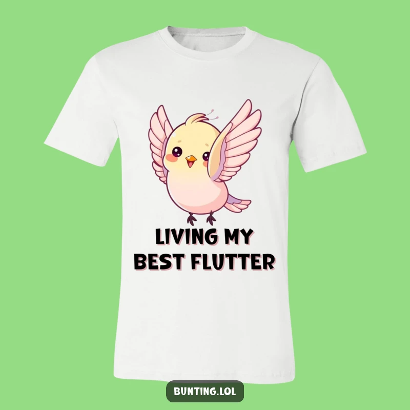 Funny Bunting Bird T-Shirt: Pure Delight Flutter Design, Hilarious Wear!