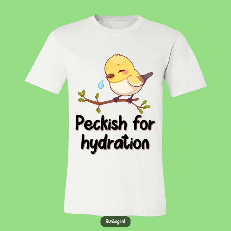 Funny Bunting Bird T-Shirt - Playful Dewdrop Peck, Hilarious Gift for Bird Nerds