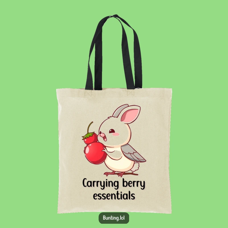 Funny Bunting Berry Tote Bag: Snack Hunter, Cute & Practical Gift