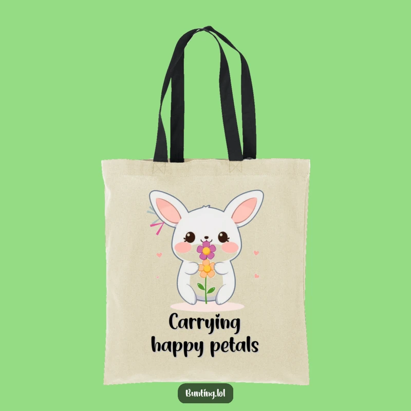 Funny Bunting Bird Tote Bag - Flower Offering Print, Ideal Appreciative Gift