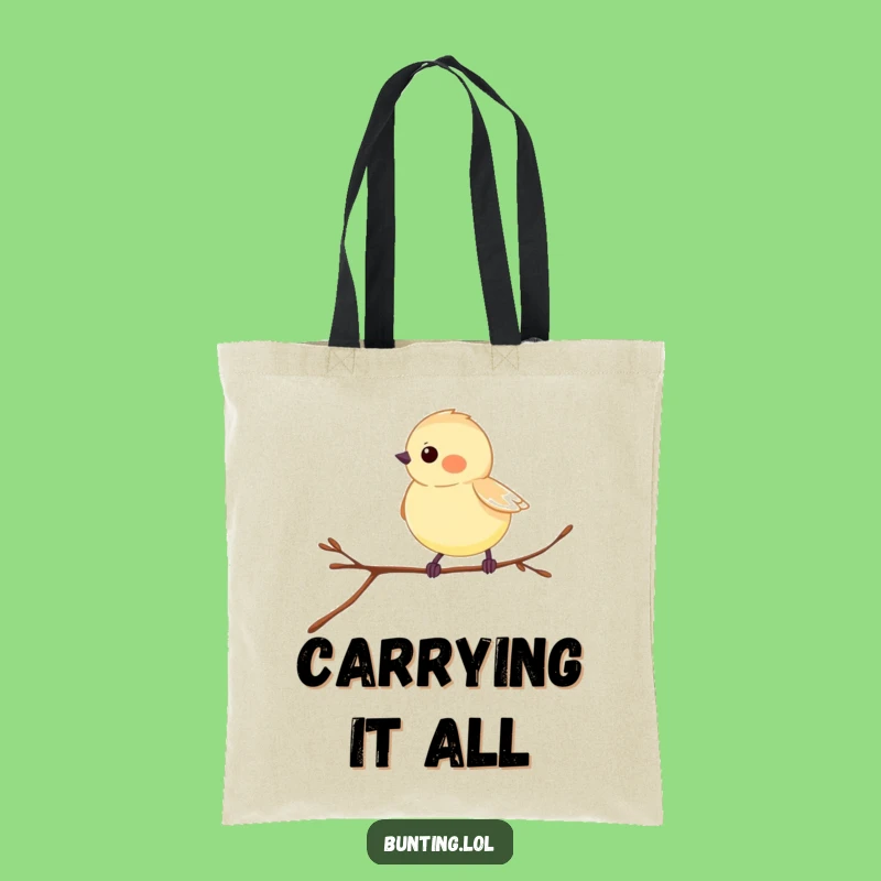 Funny Hopping Bunting Tote Bag: Carry Your Day with This Playful Bird Design