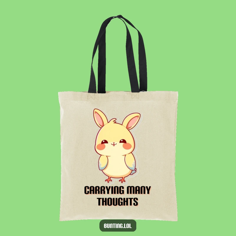 Funny Tilting Bunting Tote Bag: Curious Bird Head Tilt, Stylish and Hilarious Carry-All