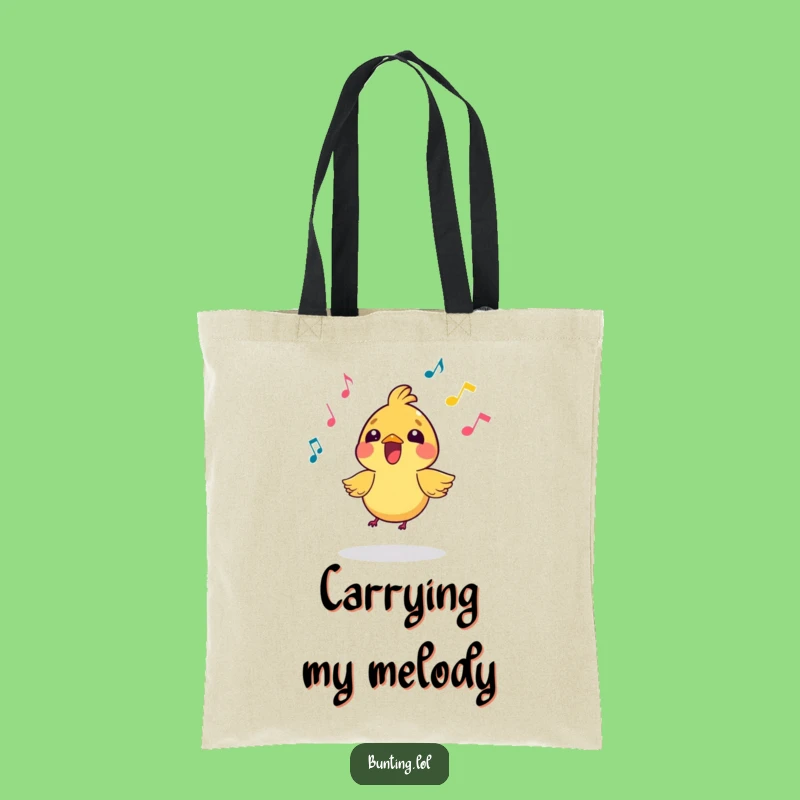 Funny Singing Bird Tote Bag: Music Lover's Accessory - Ideal Funny Gift!
