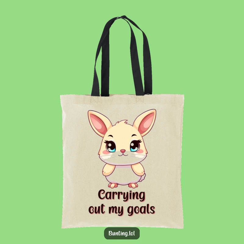 Funny Determined Bunting Tote Bag - Carry Your Goals with Purpose