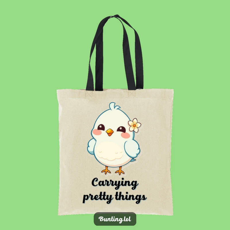 Funny Flower Bird Tote Bag: Cheerful Accessory - Ideal Funny Gift!