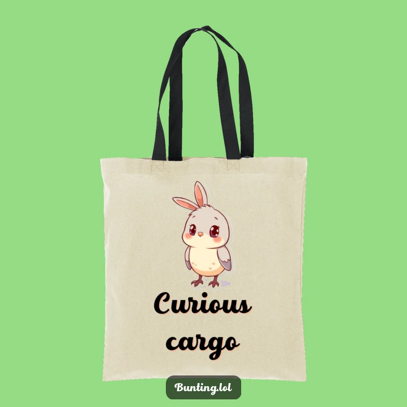 Funny Bunting Curious Tote Bag: Inquisitive Accessory, Perfect Funny Gift