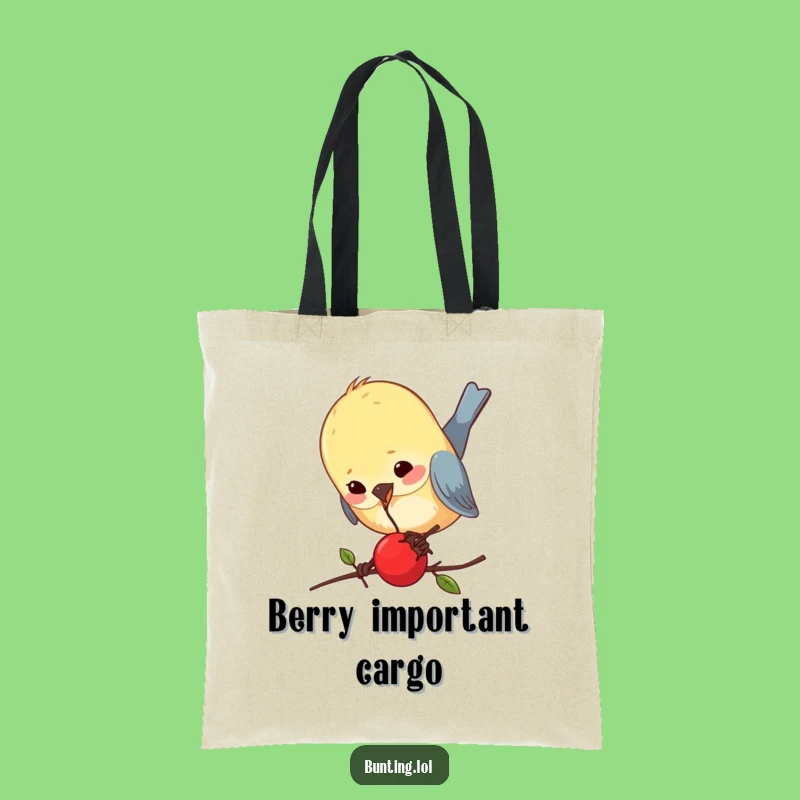 Funny Bunting Berry Pecking Tote Bag: Carry Your Laughs, Perfect Bird Lover Gift