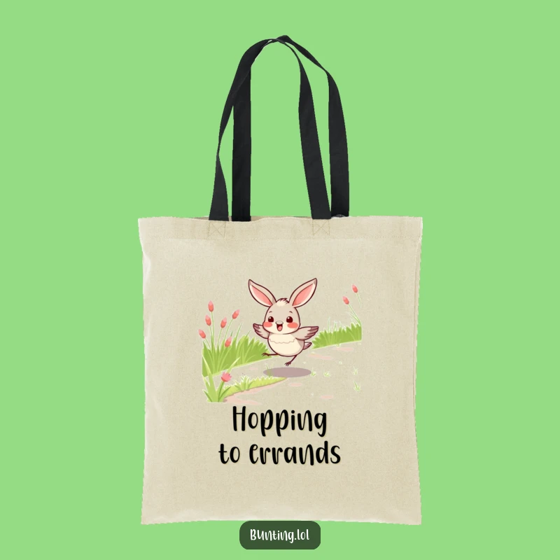 Funny Bunting Bird Hopping Tote Bag, Spacious and Playful Carry-All