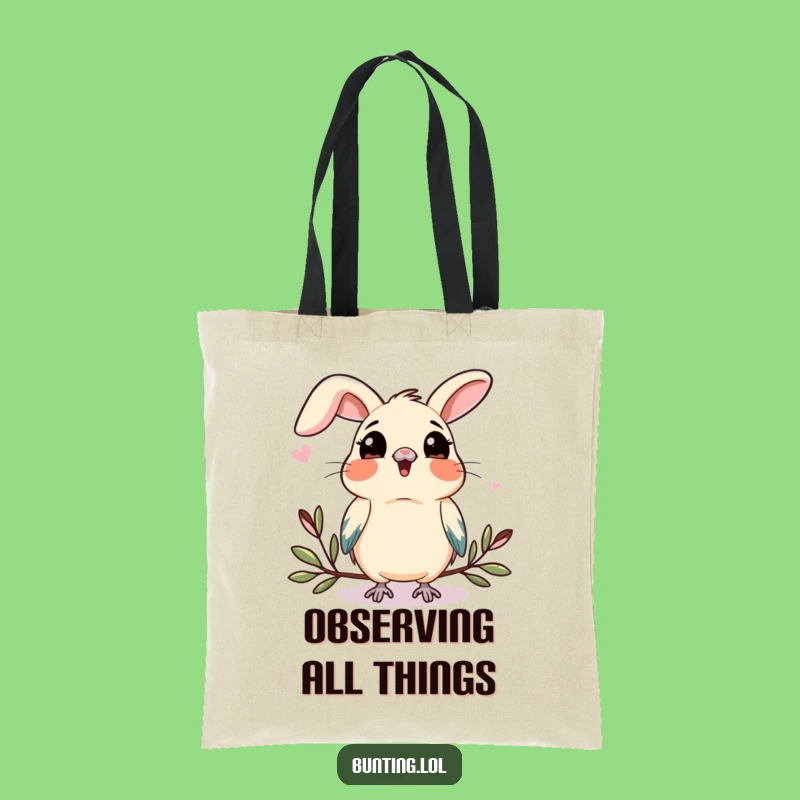 Funny Bunting Curiosity Tote Bag: Carry Your Questions, Perfect Gift