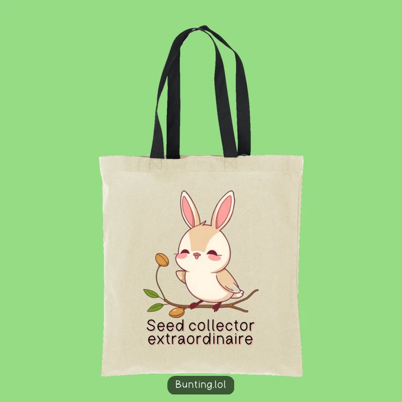 Funny Bunting Bird Tote Bag: Curious Seed Watcher - Stylish Funny Gift Bag